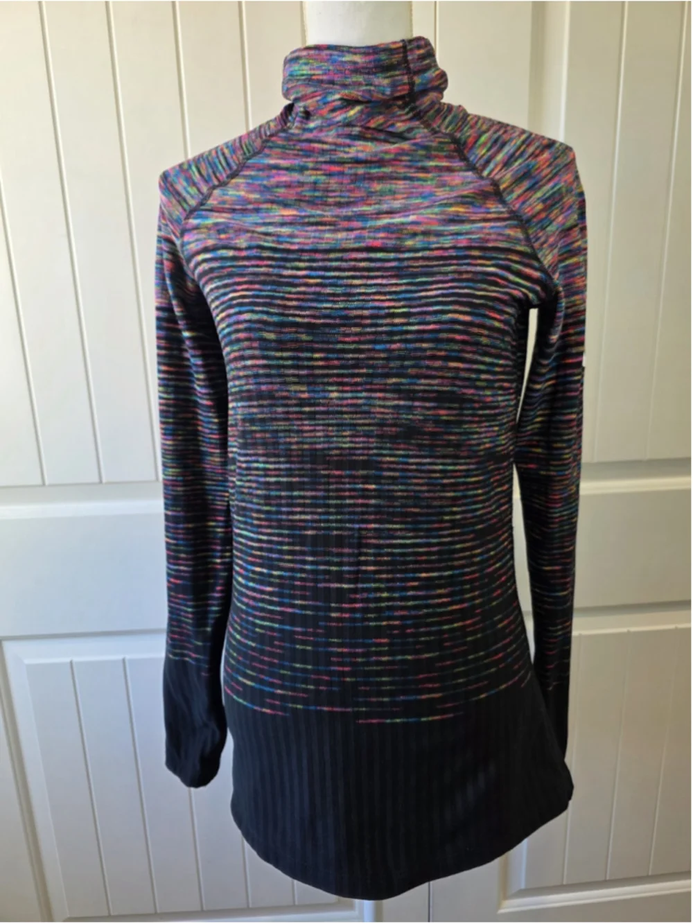 Nike Pro Hyperwarm Cowl Neck Pullover Top Sz L Multicolor Thermal Outdoors Layer